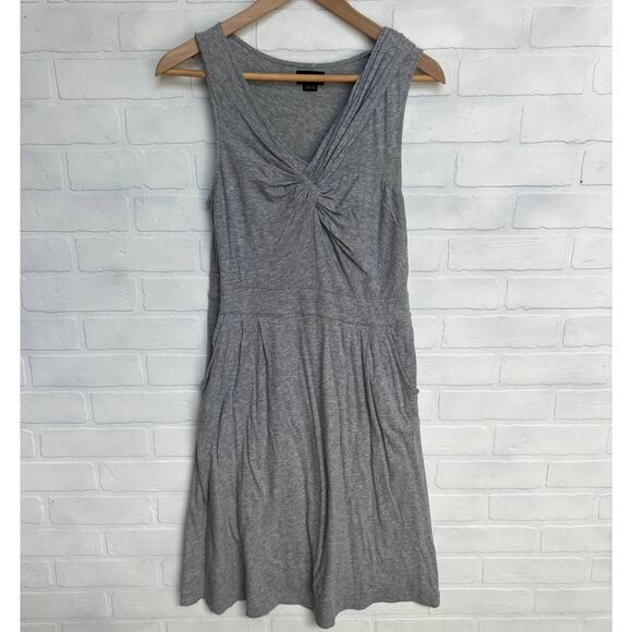 Deletta Anthropologie Gray Jersey Knit Stretch Comfortable Dress Pockets -sz M - Picture 1 of 6